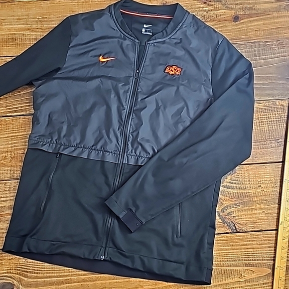 Nike Other - NIKE OSU COWBOYS pullover jacket zip men's sz L black orange